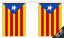 Stoff Katalonien-Unabhängigkeits-Fahnenkette gedruckt | 30 Fahnen 15 x 22.5 cm 9 m lang